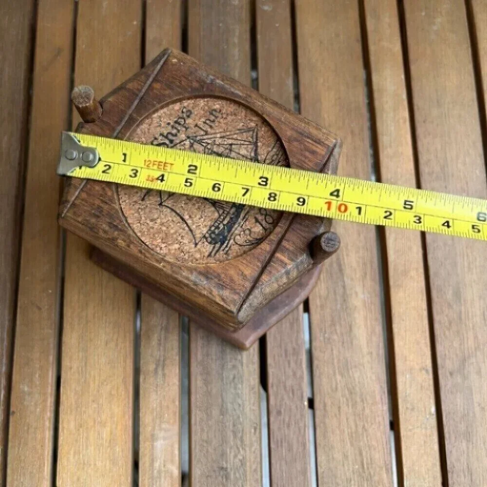 Vintage Woodcrest Nautical Styson Coasters The Ships Inn Wood Cork